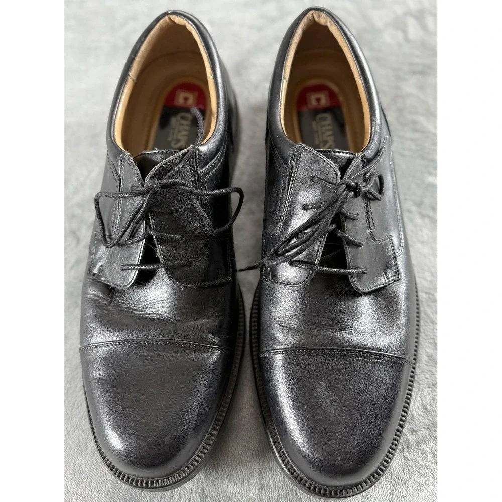 Chaps Dress Shoes Mens Size‎ 12M Black Cap Toe Leather Lace Up Oxford 096-9514